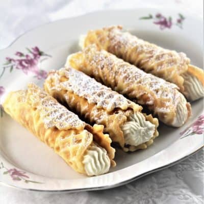 Pizzelle Cannoli with Ricotta Filling