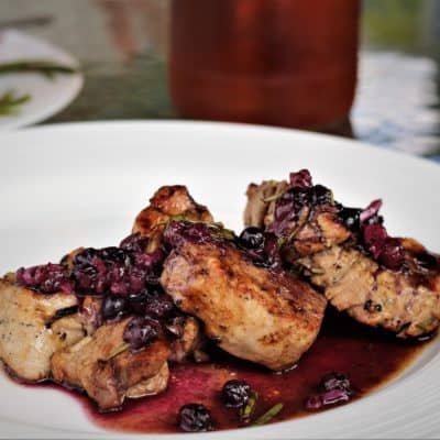 Veal with Blueberry Port Sauce