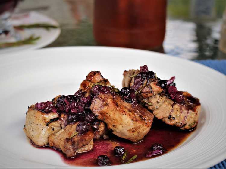 Veal with Blueberry Port Sauce