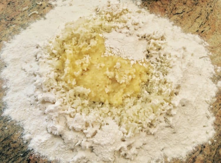 gnocchi dough being shaped