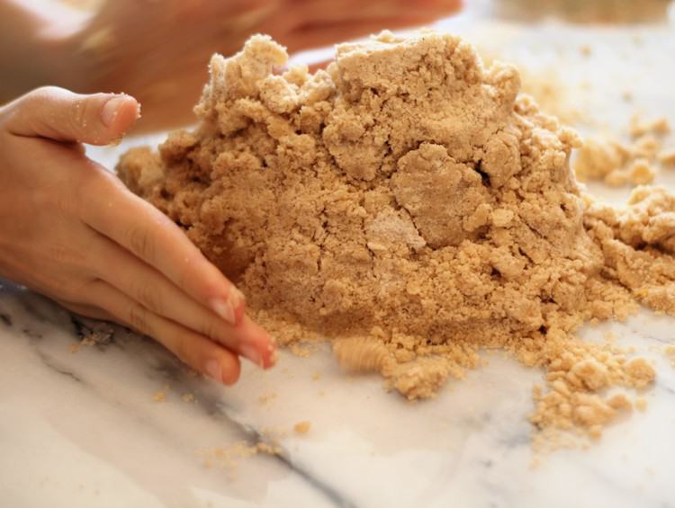 preparing dough for gingerbread cookies