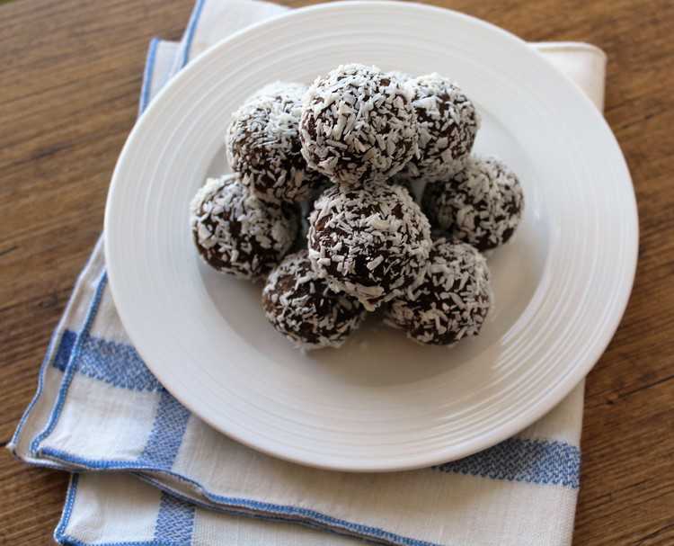 All Natural Date and Nut Truffles in a plate