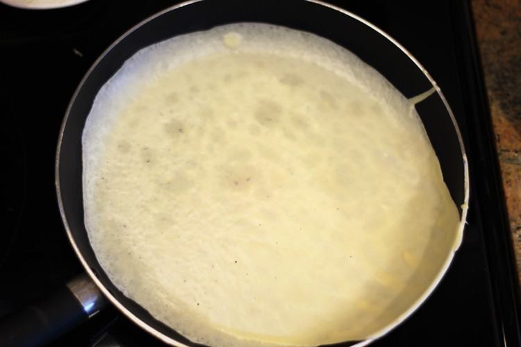 crepe cooked in a non stick pan