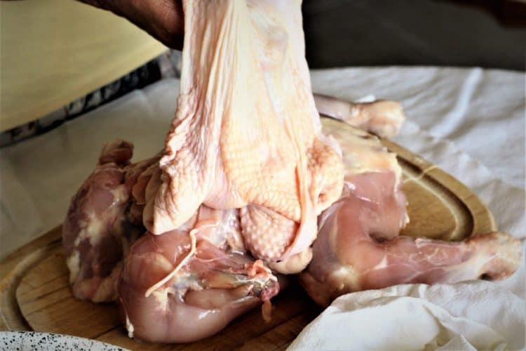 removing skin from chicken