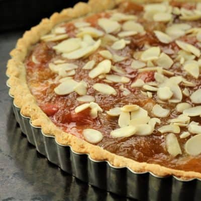 Rhubarb Ricotta Almond Tart