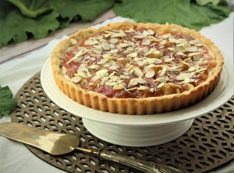 Rhubarb Ricotta Almond Tart