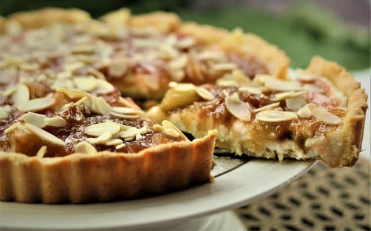 Rhubarb Ricotta Almond Tart