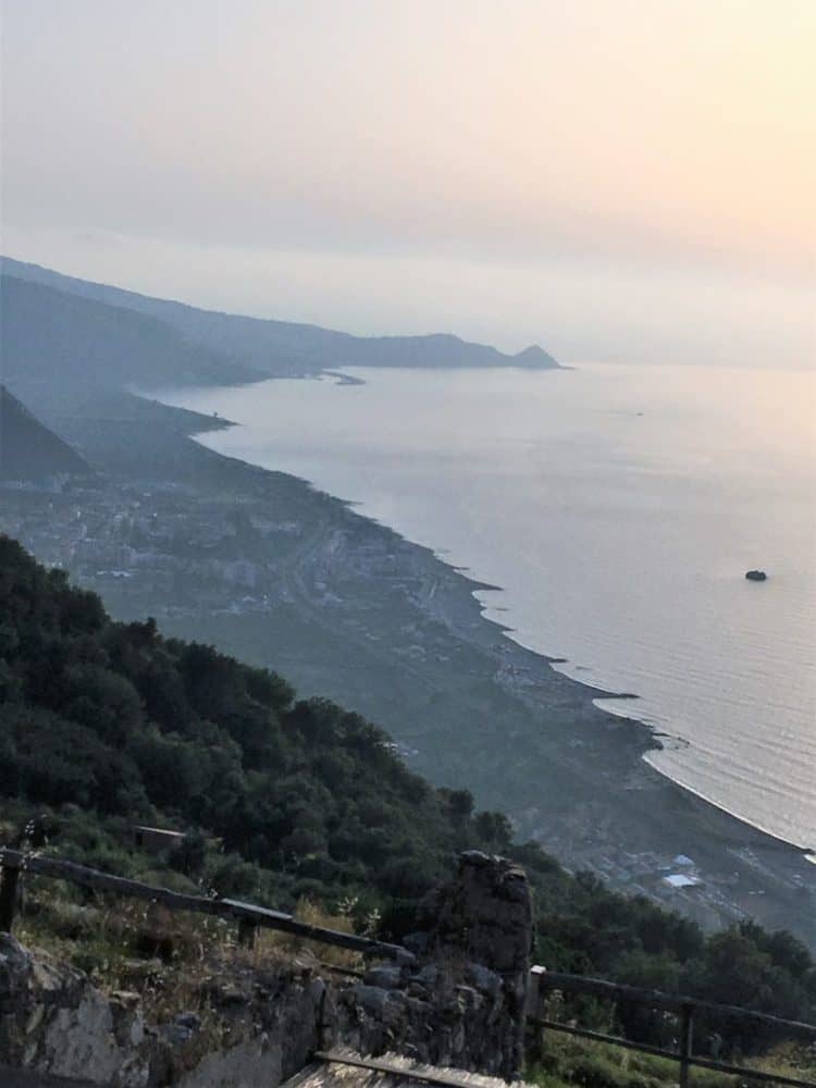 ocean view from town of Piraino