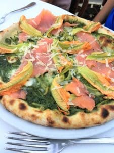 pizza with smoked salmon