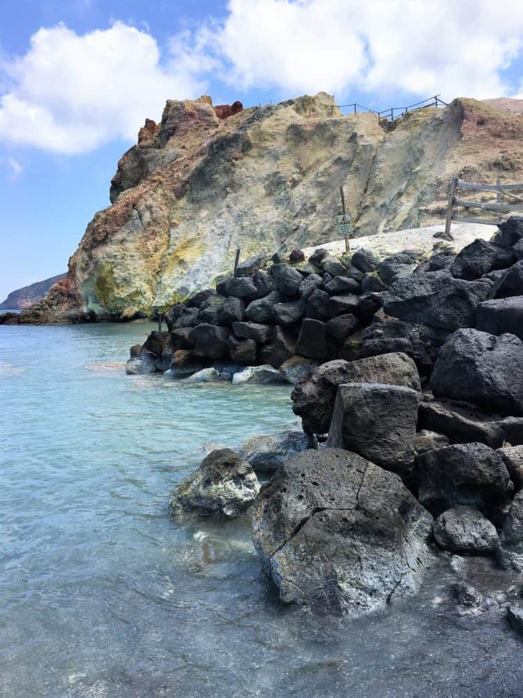 rocky views and ocean on island of Vulcano