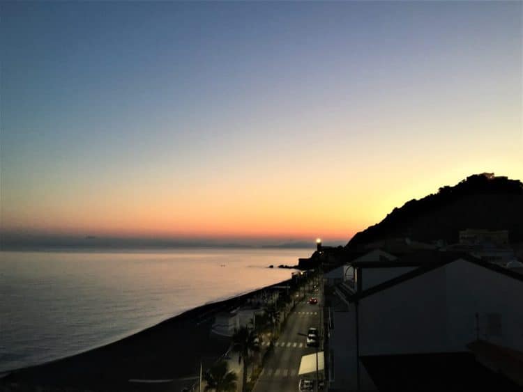 sunrise over the light house in Capo D'Orlando