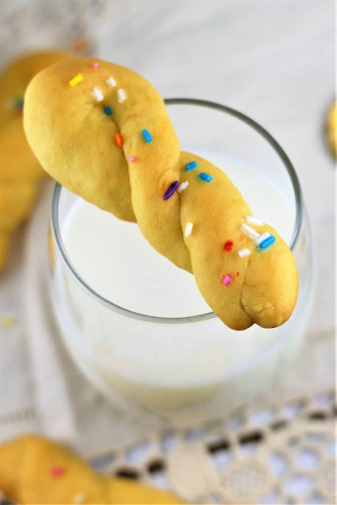 Italian Breakfast Cookies with a glass of milk