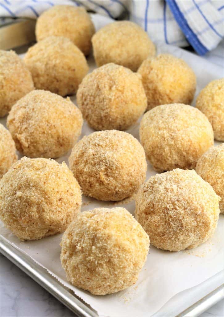 arancini balls ready to be fried 