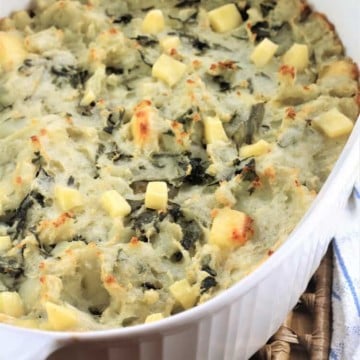 Chard potato bake with cheese.