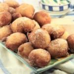 rectangular plate piled with potato sfinci