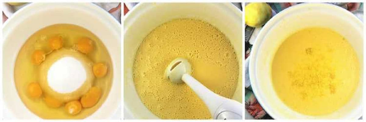 How to make lemon vanilla cake batter in bowl with hand mixer.