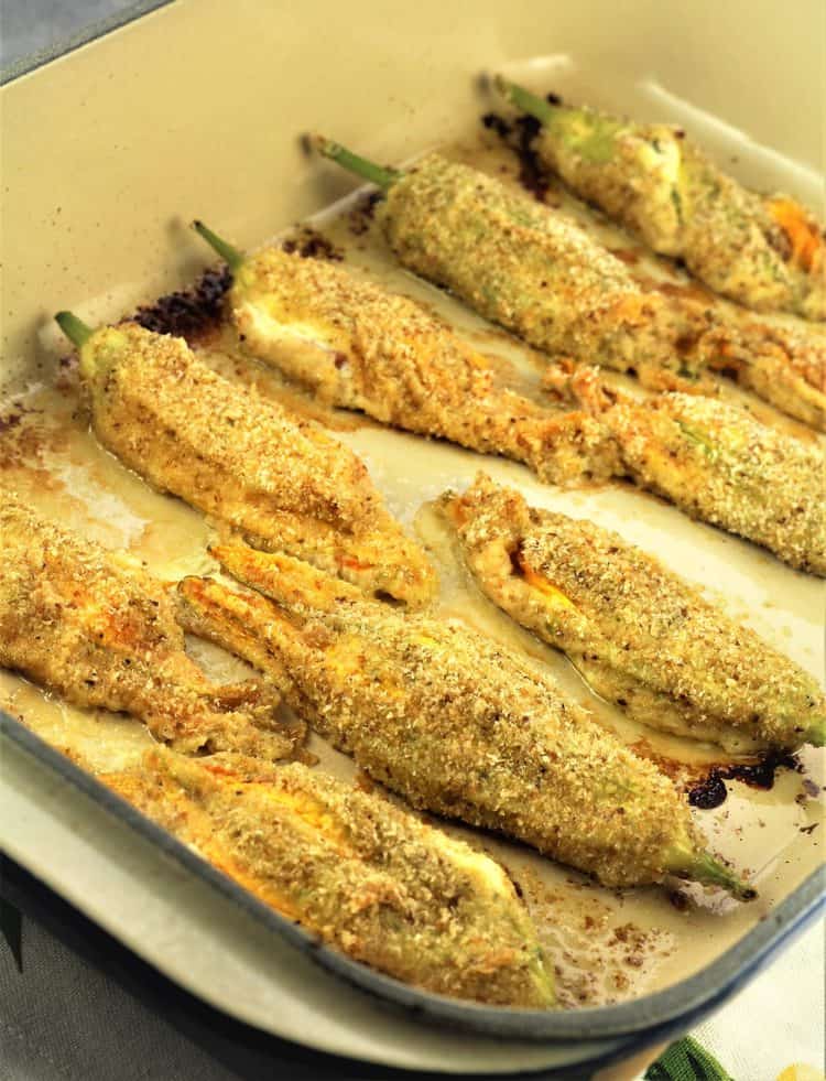 Baked Stuffed Zucchini Blossoms Mangia Bedda