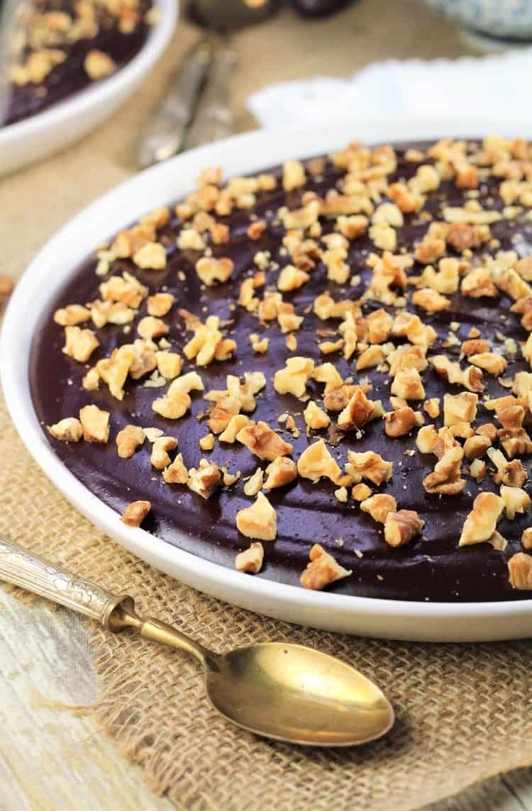 plate filled with Sicilian grape must pudding