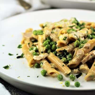 Pasta with Tuna and Peas in a Cream Sauce