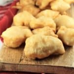 wood board with sfinci (Sicilian fried dough)