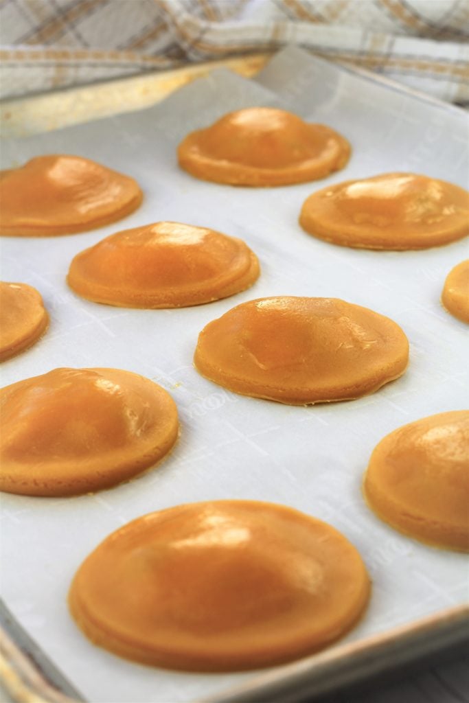 sweet panelle dough on baking sheet 