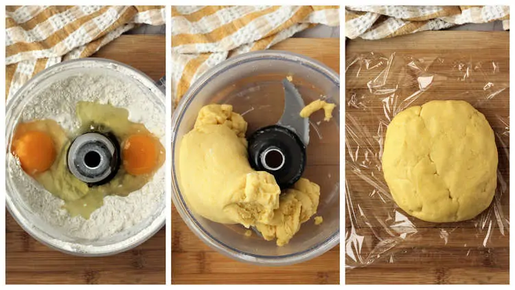 step by step images for making pie crust in food processor