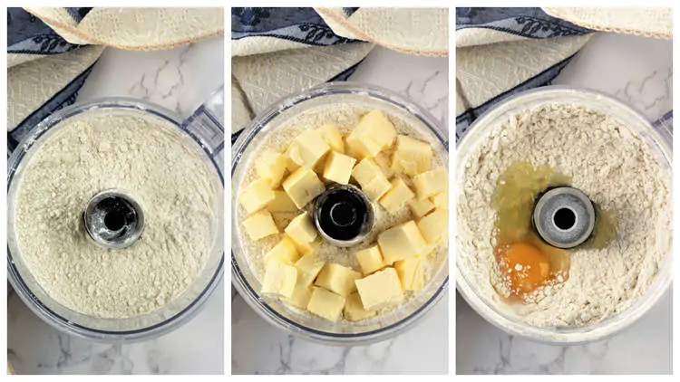 step by step images for making pie dough in food processor