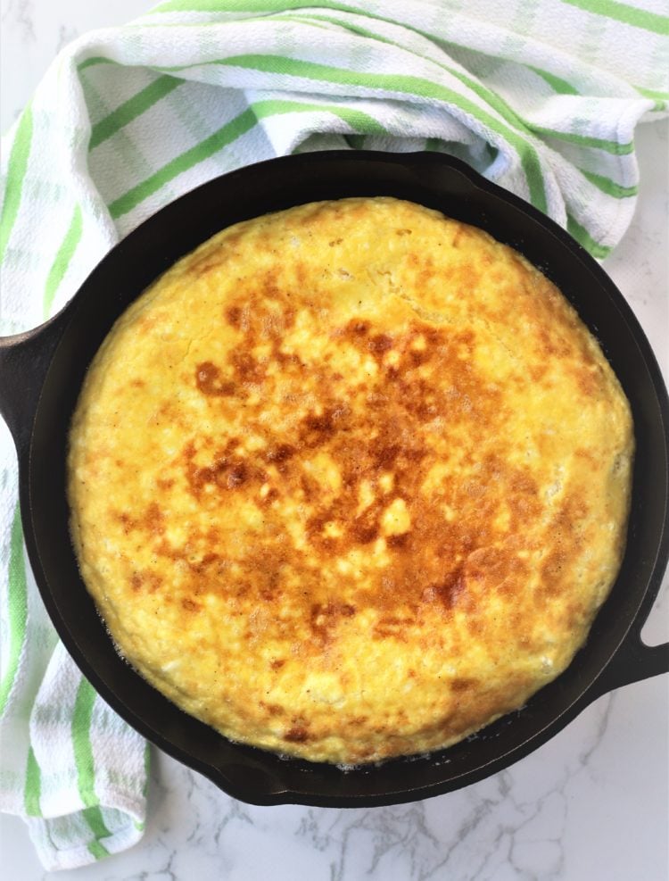 fritatta in cast iron skillet