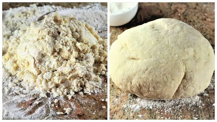from crumbly dough to smooth gnocchi dough ball