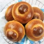 basket filled with Sicilian brioche with the bun on top