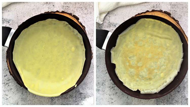 how to cook crepes in skillet 