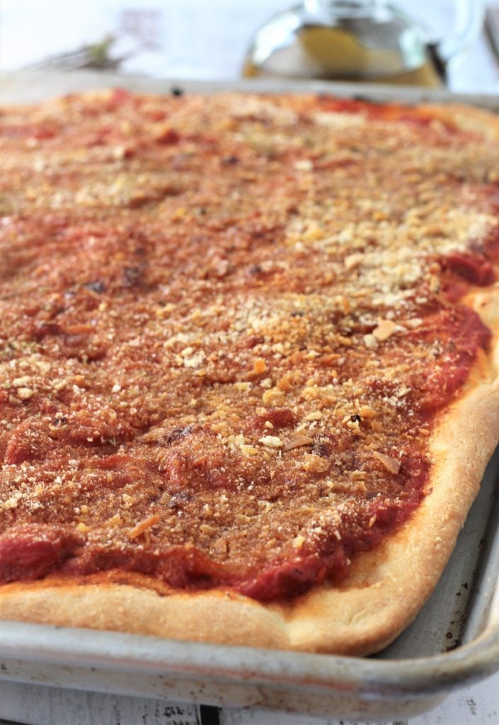 Sfincione Siciliano (Sicilian Style Pizza) - Mangia Bedda