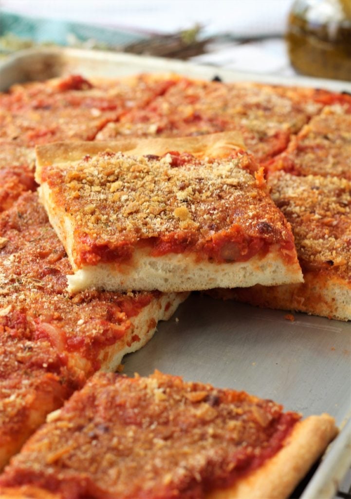 Sfincione Siciliano (Sicilian Style Pizza) - Mangia Bedda