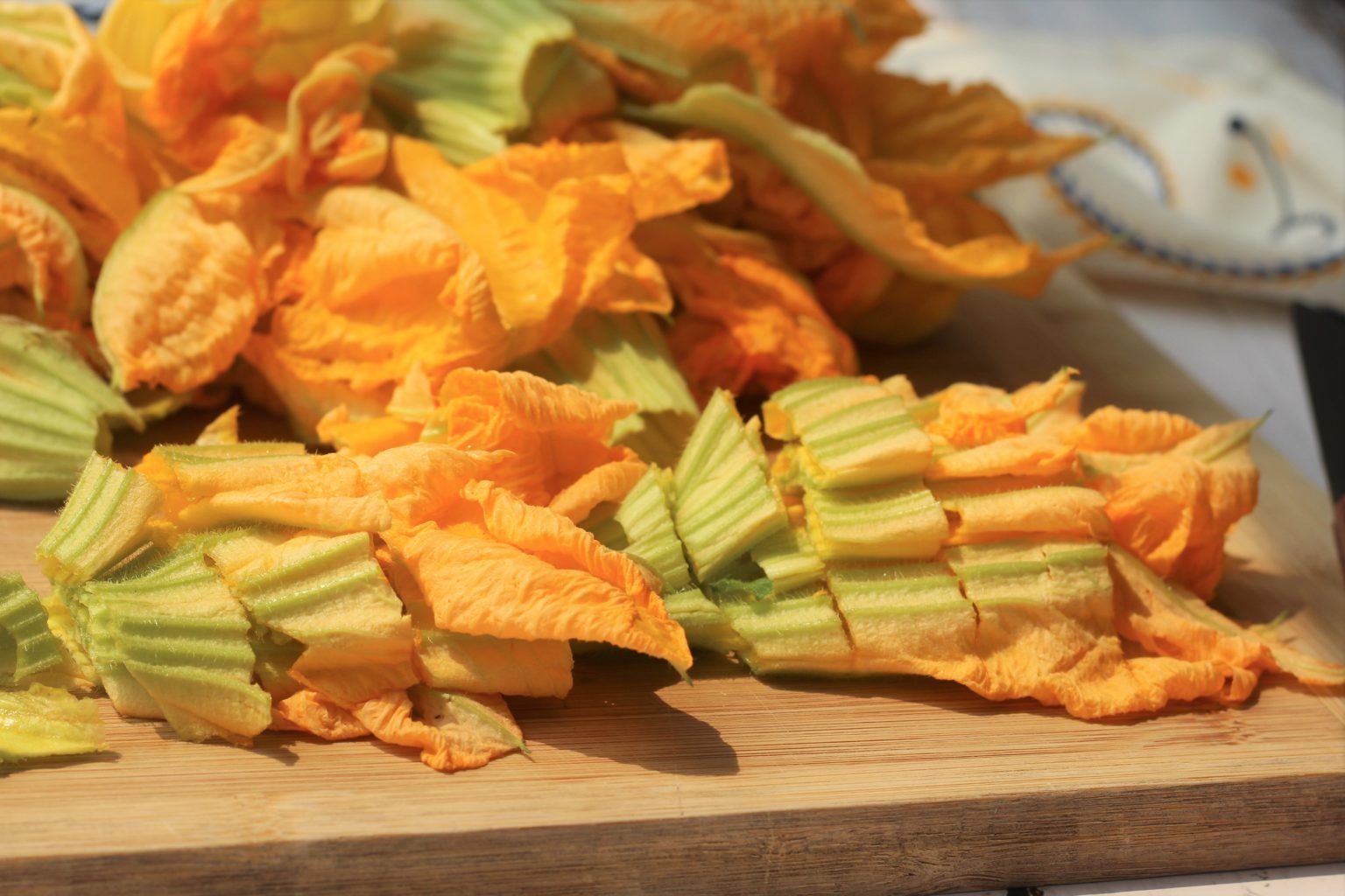 Zucchini Blossom and Egg Scramble Mangia Bedda