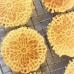 pizzelle cookies on cooking rack