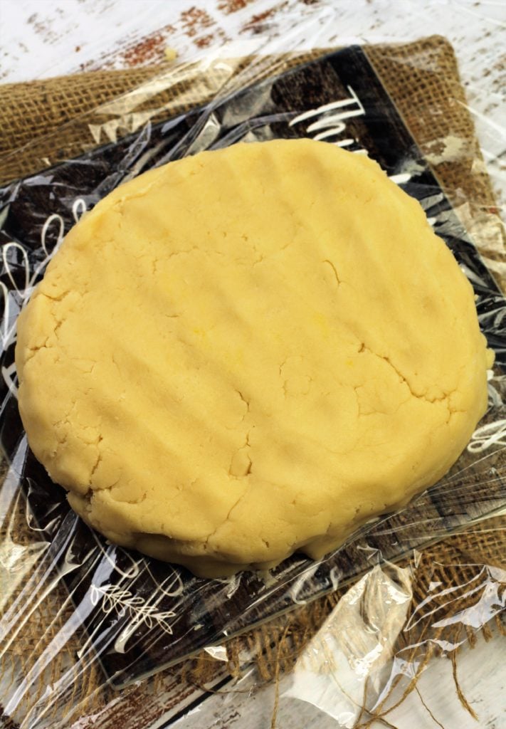 pastry flattened into a round disk