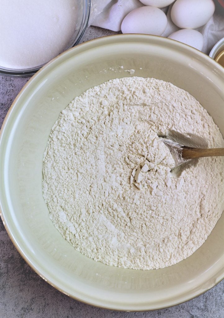 bowl filled with flour
