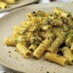 plate of pistachio pasta