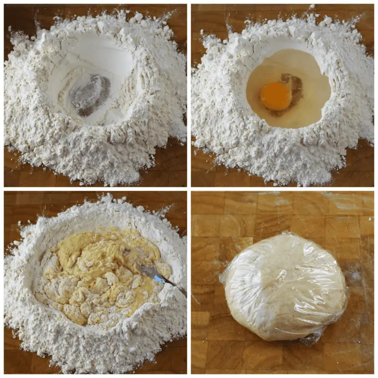 step by step how to make pasta with flour and egg