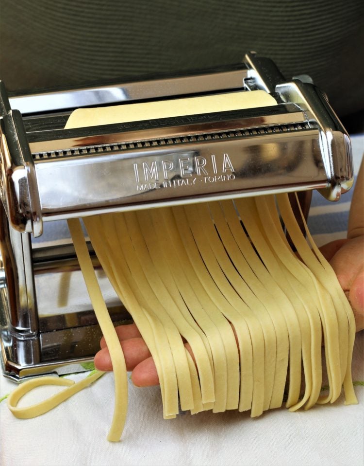 tagliarini cut with pasta machine
