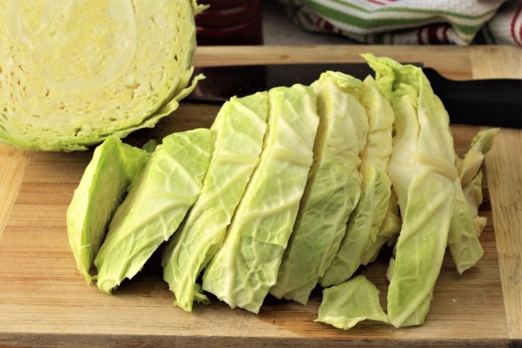 csavory cabbage cut into strips