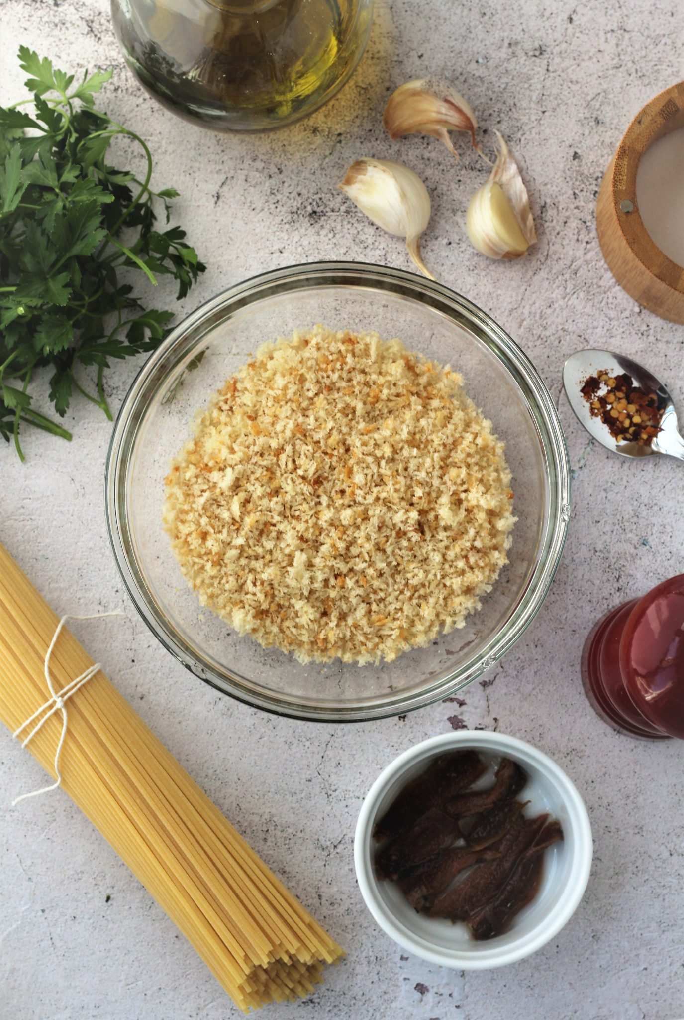 Sicilian Pasta with Anchovies and Breadcrumbs Mangia Bedda