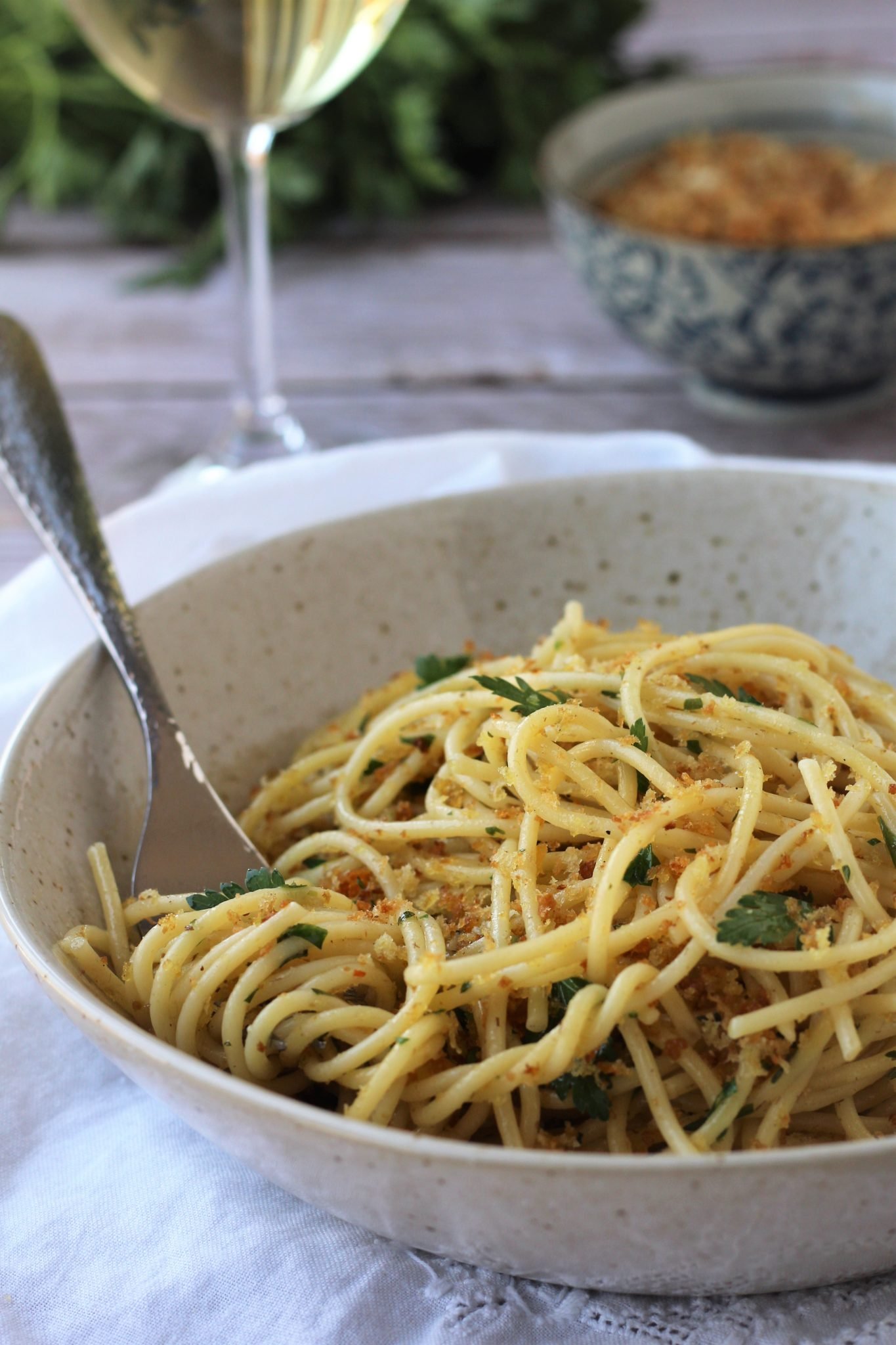 Sicilian Pasta with Anchovies and Breadcrumbs Mangia Bedda