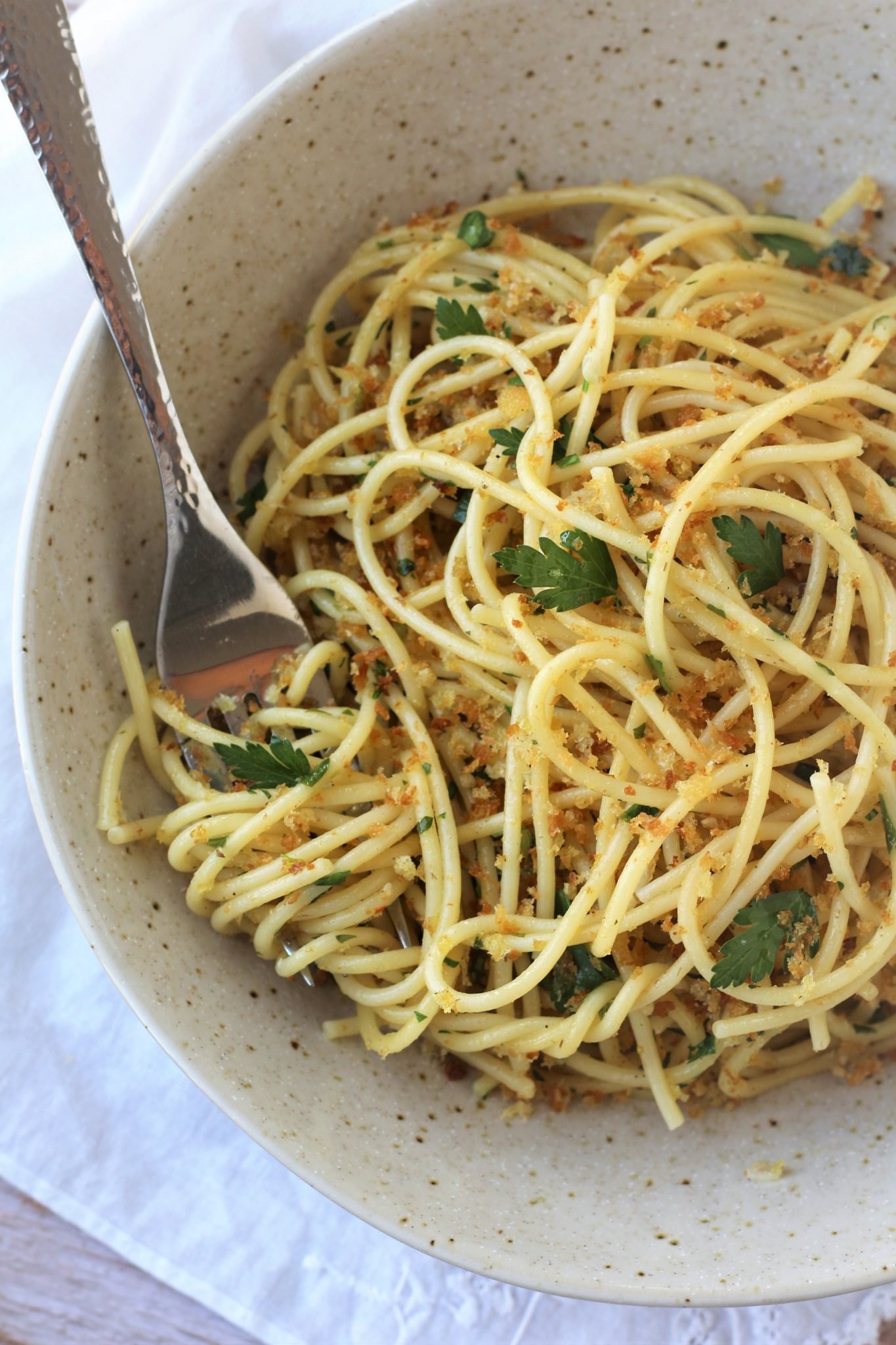 Sicilian Pasta with Anchovies and Breadcrumbs Mangia Bedda