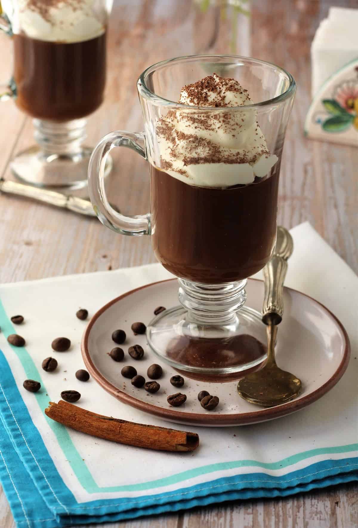 Gelo di caffè served in glasses topped with whipped cream.