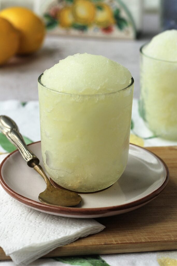 Glass of granita al limone.