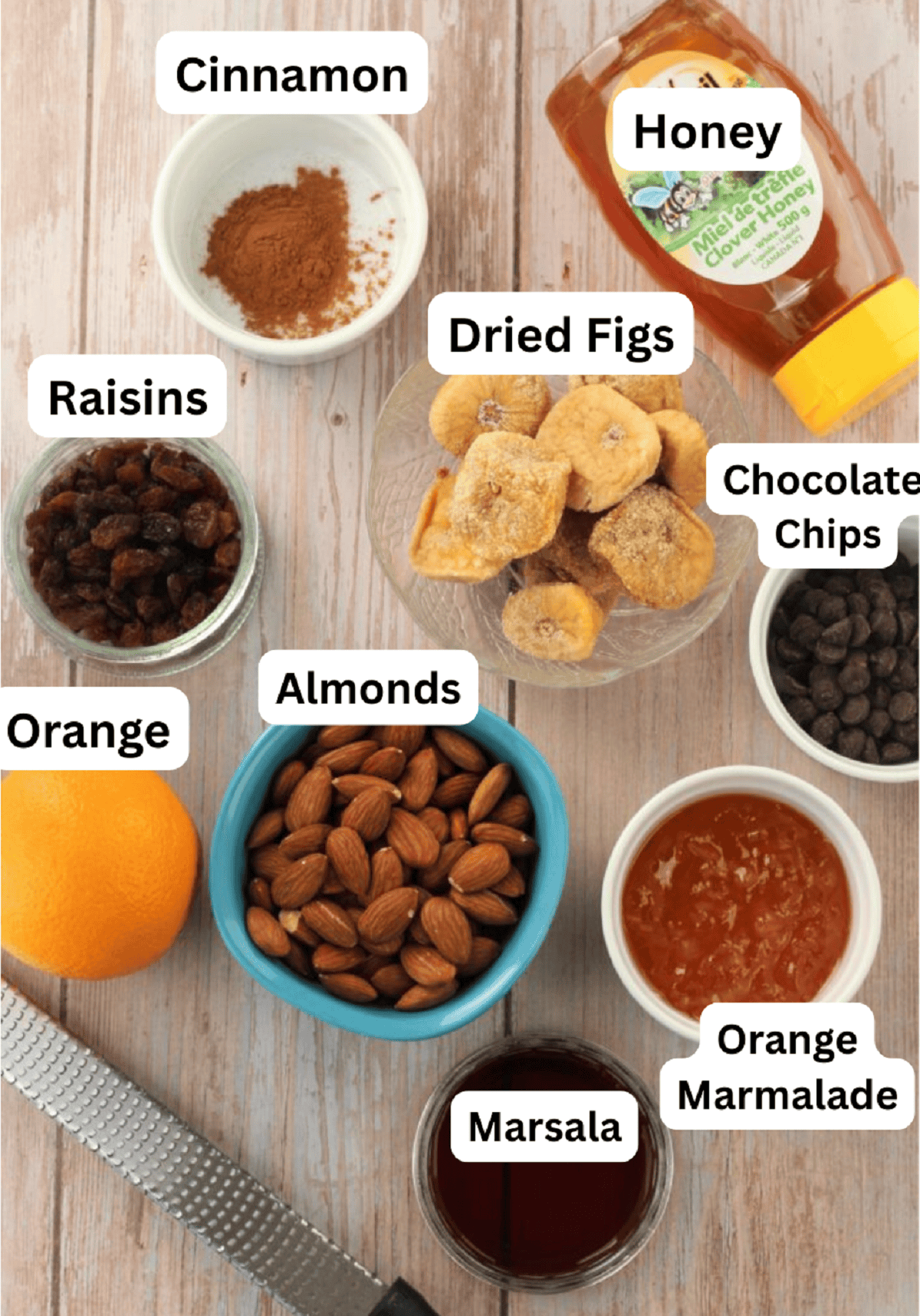 Ingredients for Sicilian fig cookie filling.