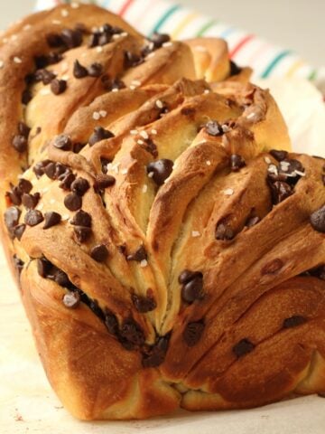 Chocolate chip brioche bread.