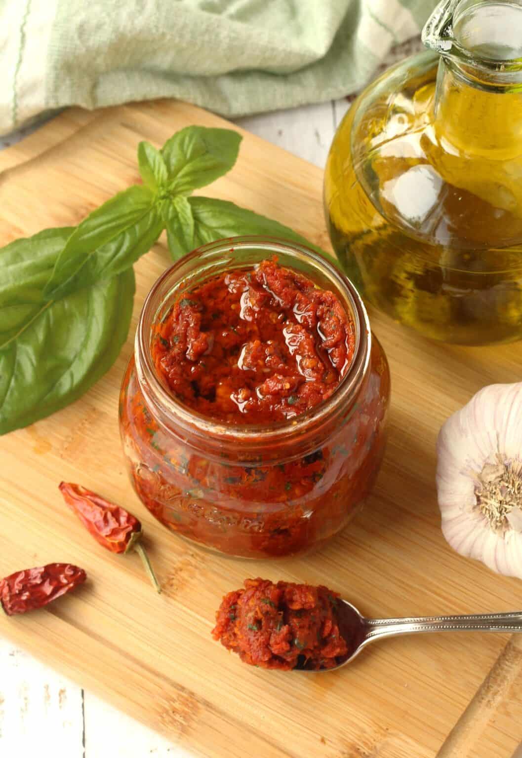 Sicilian Sun Dried Tomato Pesto capuliato Mangia Bedda sicilian-sun-dried-tomato-pesto-capuliato-mangia-bedda