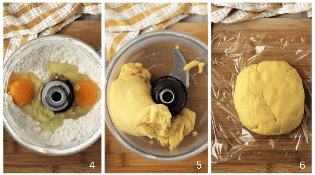 Mom's Sicilian Ricotta Pie Step by step images on how to make pie dough in a food processor.